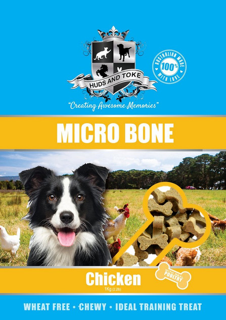 Chicken Micro Bones - Dog Training Treats (close-up) — Australian made dog treats by Huds and Toke